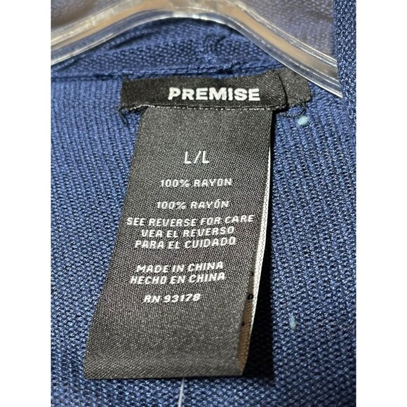 Premise Royal Navy Open Front Crochet Style Cardigan New with Tags‎ - Picture 3 of 3